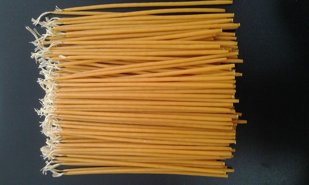 8" Greek Orthodox Natural Beeswax Taper Candles for Church use or Praying