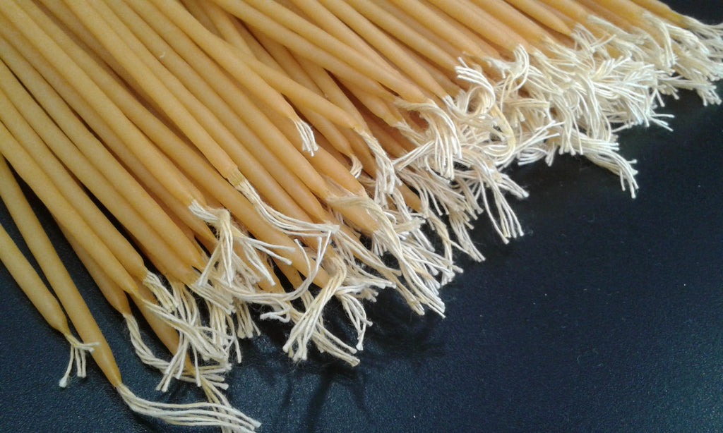 8" Greek Orthodox Natural Beeswax Taper Candles for Church use or Praying