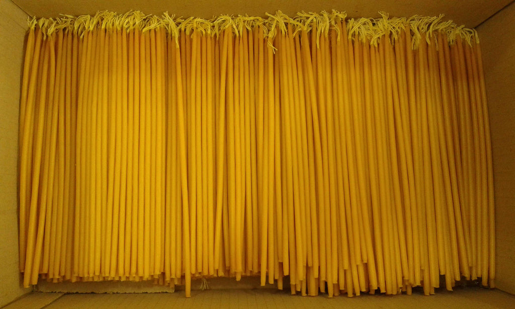 8" Greek Orthodox Natural Beeswax Taper Candles for Church use or Praying