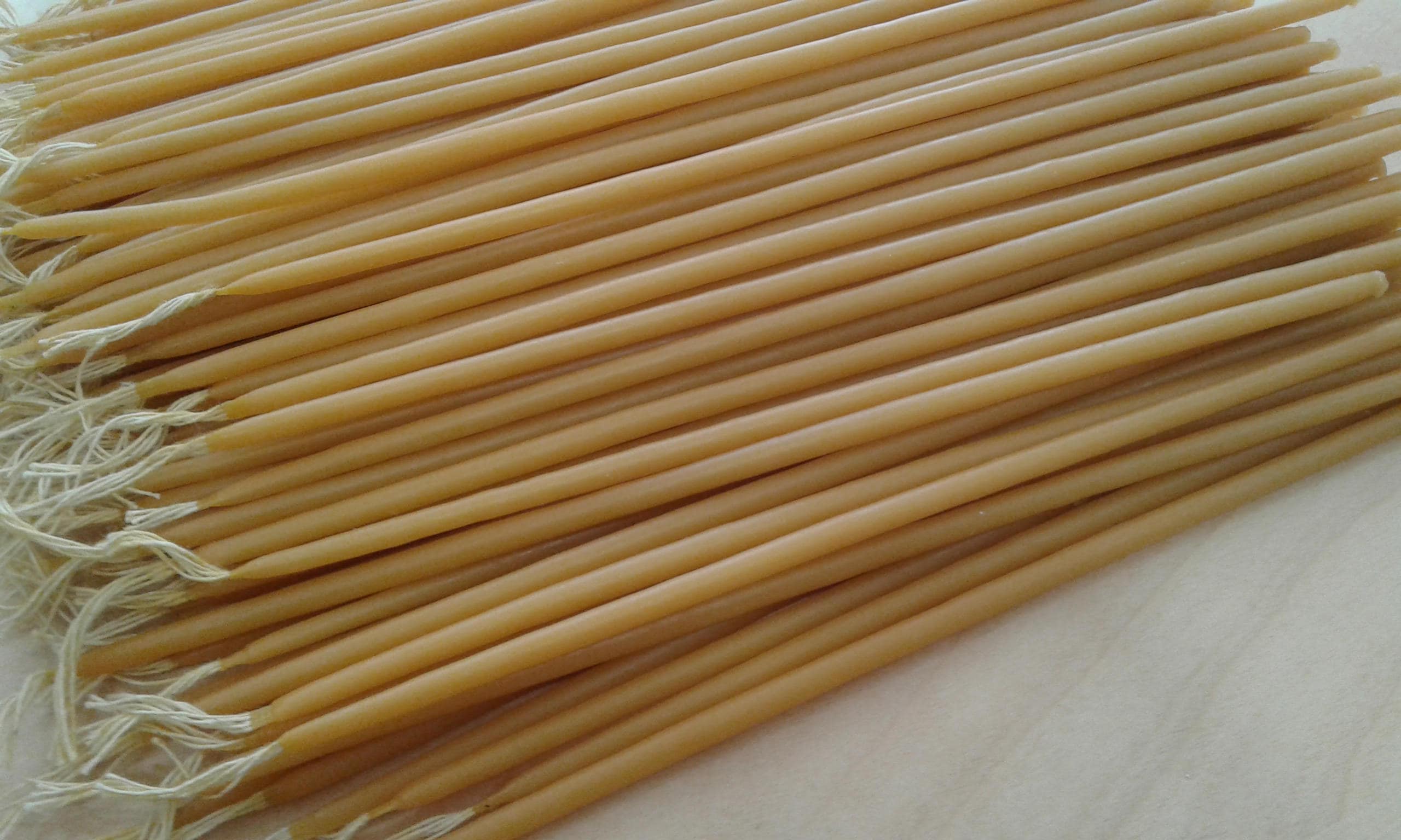 8" Greek Orthodox Natural Beeswax Taper Candles for Church use or Praying
