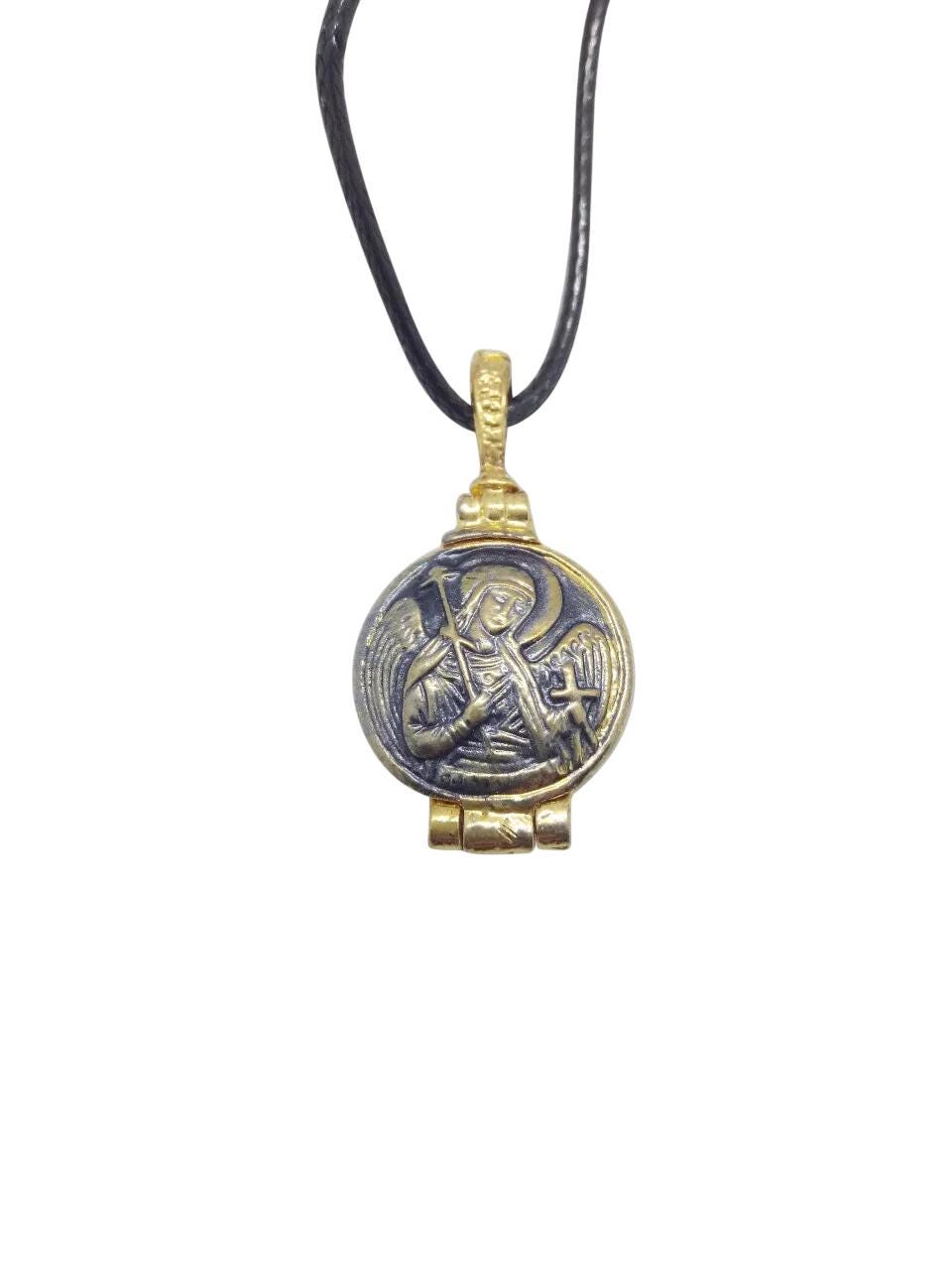 Guardian Angel St. Michael Russian Orthodox Reliquary Pectoral Amulet Pendant