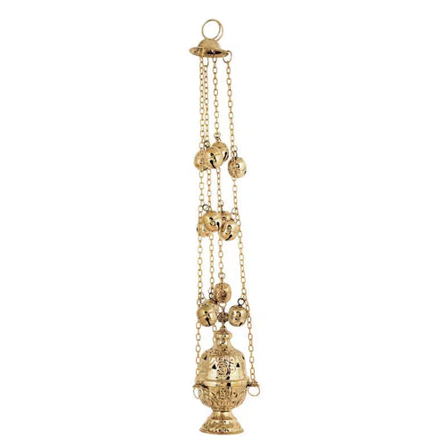 Orthodox Church Liturgy Incense Burner Bronze Greek Thurible Censer 15cm 5.9"