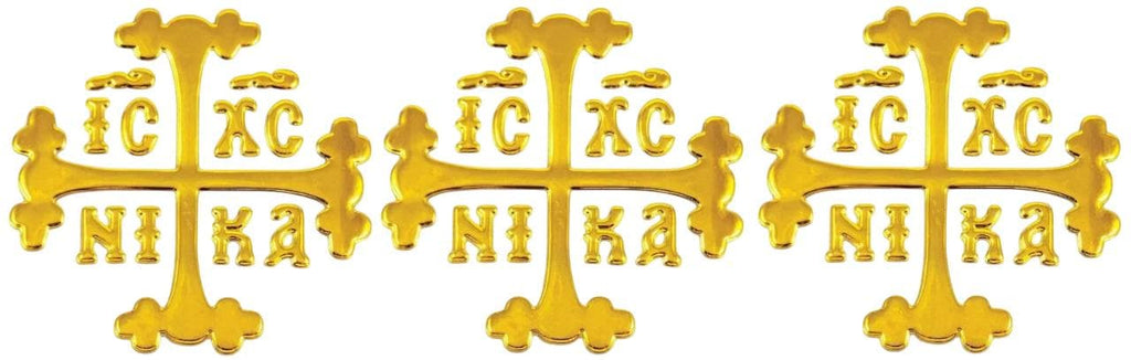 Set 3 Pcs Greek Orthodox Car Home Window Surface Protection Cross Sticker