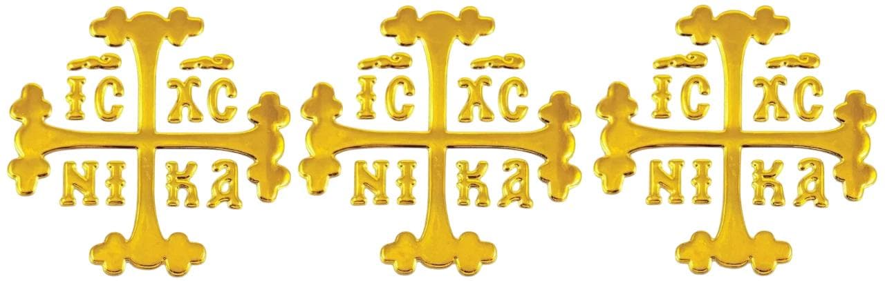 Set 3 Pcs Greek Orthodox Car Home Window Surface Protection Cross Sticker