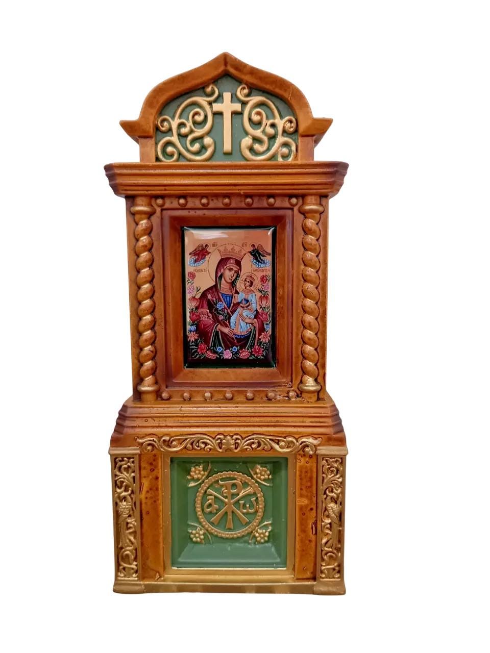 Greek Orthodox Iconostasis Virgin Mary Theotokos Standing or Wall Mounted Icon