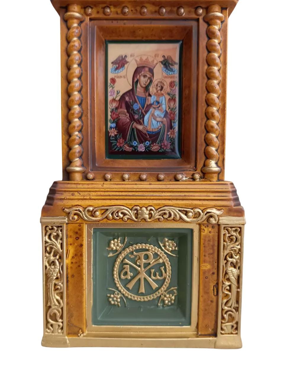 Greek Orthodox Iconostasis Virgin Mary Theotokos Standing or Wall Mounted Icon