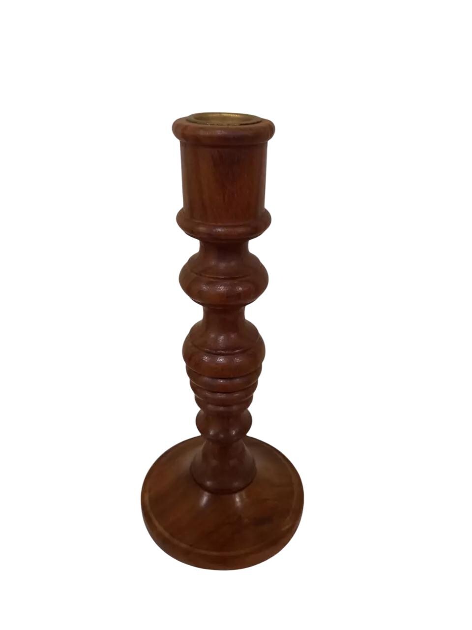 8" Wooden Candle Holder Candlestick Stand Pillar Candle Rustic Style 20cm