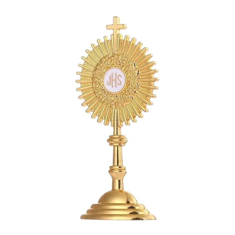 2 1/2" Car Decoration Monstrance JHS Religious Communion Sacrament Statue 6.3cm
