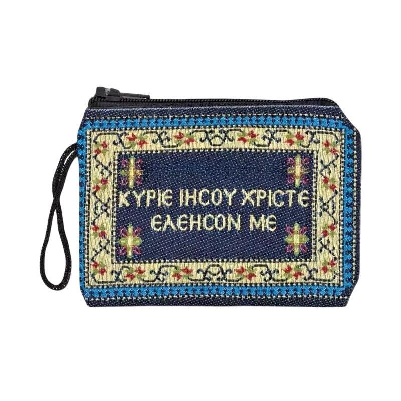 Blessed Sacrament Jesus Virgin Mary Prayer Tapestry Rosary Pouch Case Wallet
