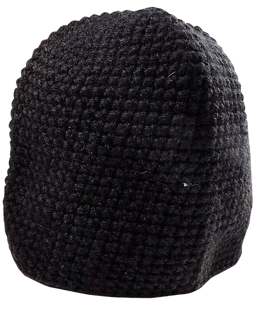 Greek Orthodox Skufia Hat • Hand-Knitted Wool • Black Clergy Monk Laymen Cap • Red Cross Variation • One Size • Monastery Headwear