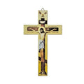 9 1/2" Russian Orthodox Cross Natural Wood Colored Byzantine Wall Crucifix 24cm
