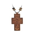 1 3/4" Greek Orthodox Mount Athos Adjustable Cord Engraved Wooden Pendant 4.4cm