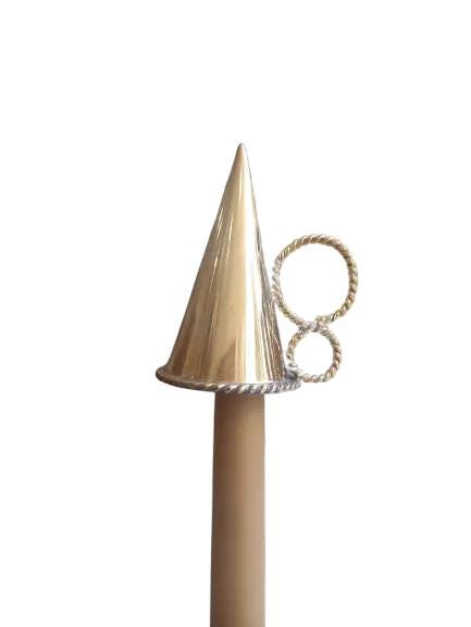 3" Traditional Handmade Mt. Athos Design Greek Orthodox Brass Candle Snuffer 7.5