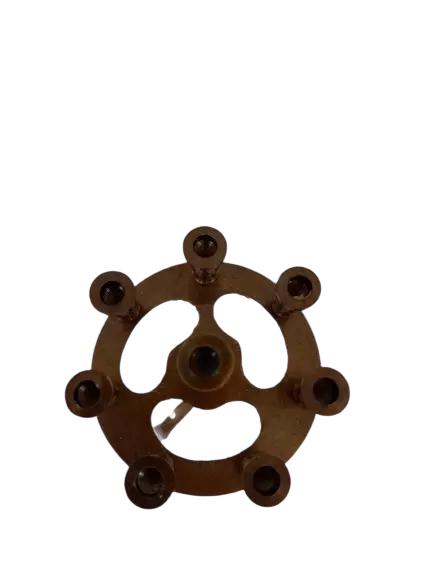 6 1/2" Antique Old Style Brass 7 Candle Holder Standing Traditional Candlestick