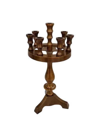 6 1/2" Antique Old Style Brass 7 Candle Holder Standing Traditional Candlestick