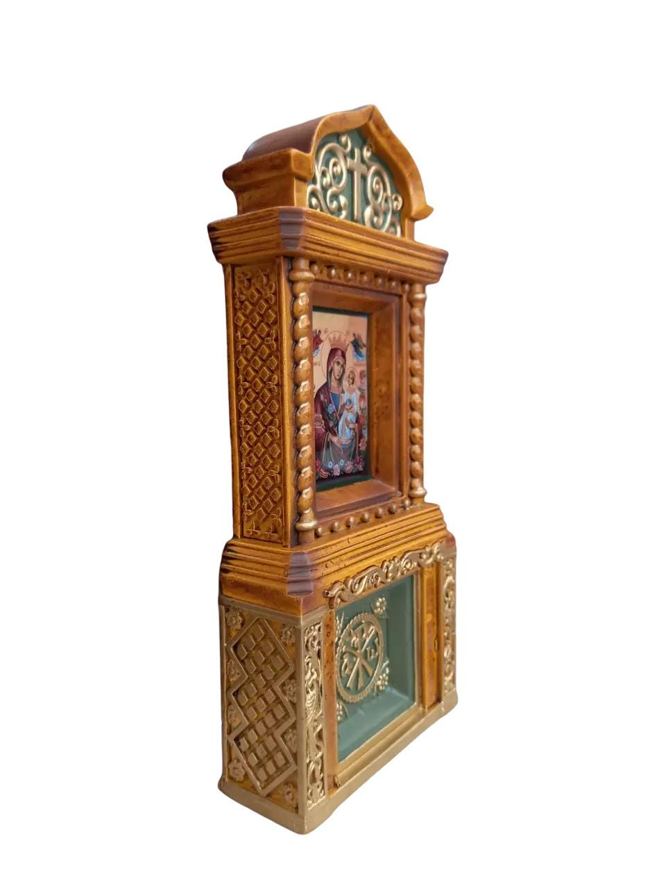 Greek Orthodox Iconostasis Virgin Mary Theotokos Standing or Wall Mounted Icon