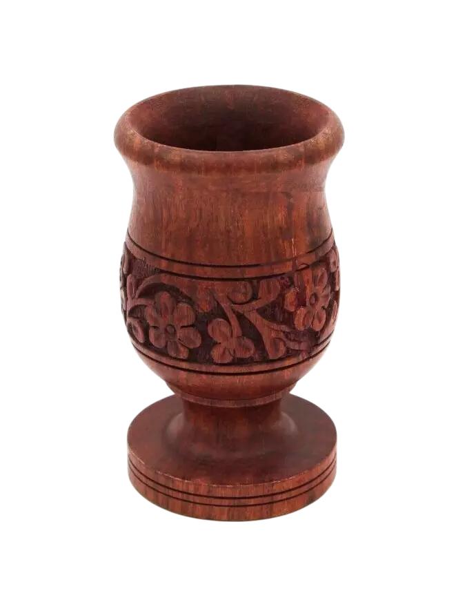 4 3/4" Handmade Wooden Communion Cup The Last Supper Carved Cup Chalice 12.5cm