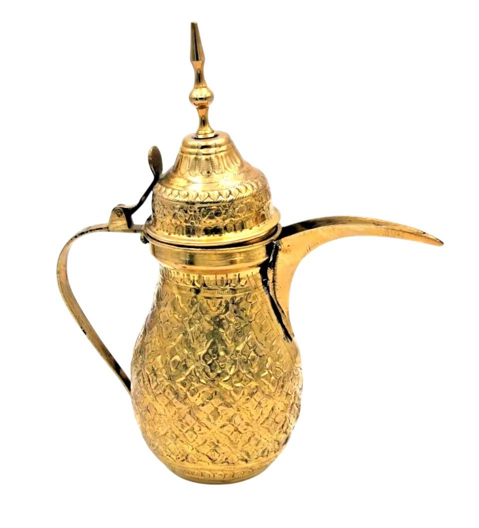 11" Old Ottoman Arabic Bedouin Tea Coffee Pot Brass Jug Dallah 27cm