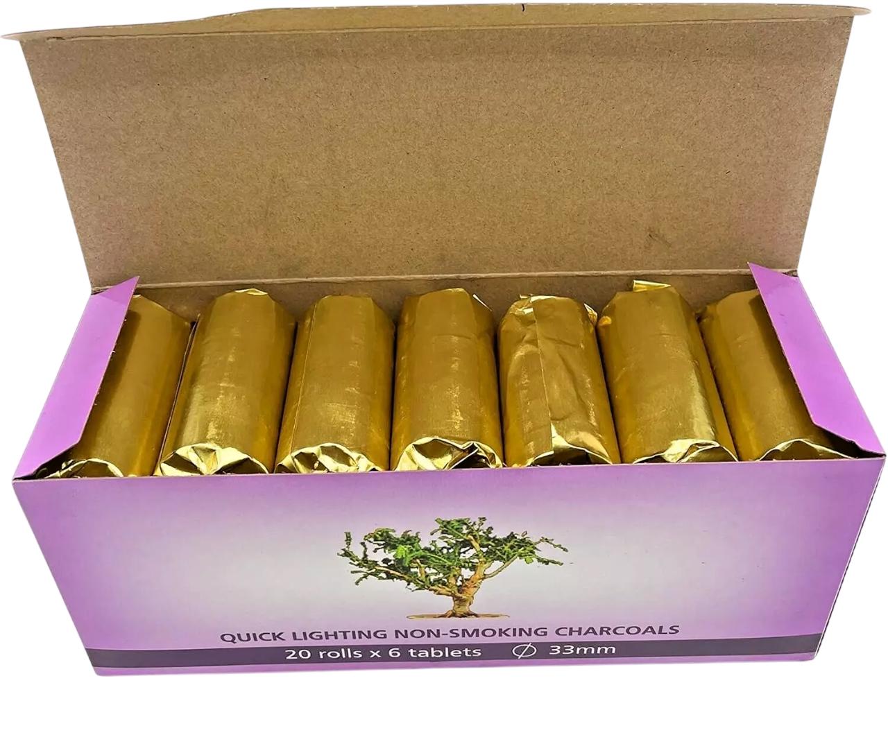 20 Rolls Perfect Quality Round Greek Orthodox Charcoal Tablets 33mm for Incense