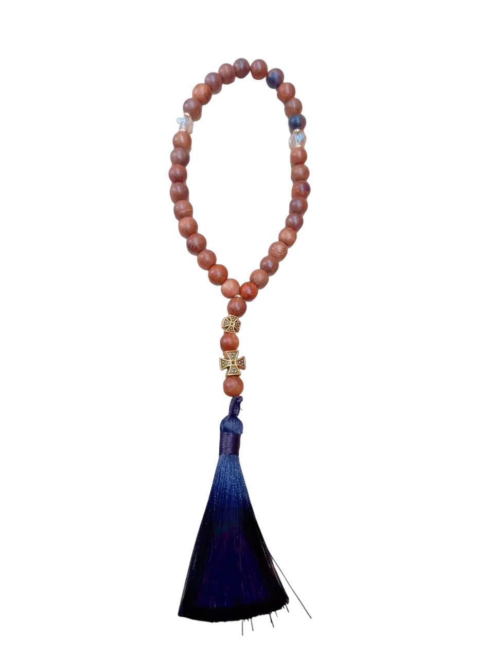 Unique Elegant Superior Quality Wooden Beads Greek Prayer Rope Rosary Tassel