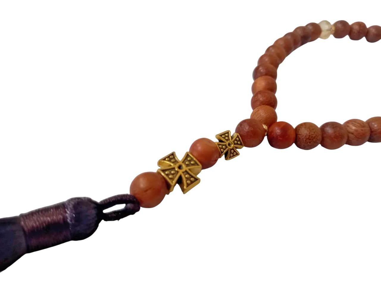 Unique Elegant Superior Quality Wooden Beads Greek Prayer Rope Rosary Tassel