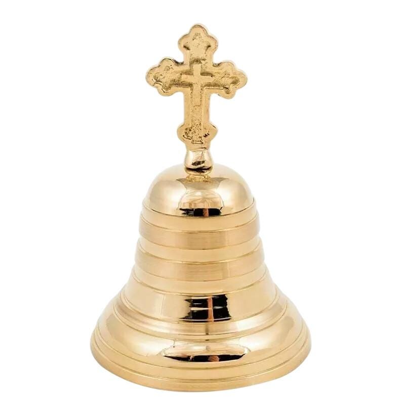 4.13" Solid Brass Elegant Christian Ritual Altar Church Monastery Hand Bell 10cm