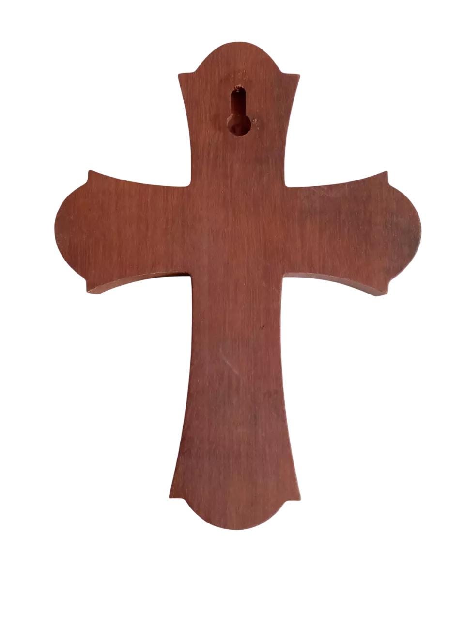 8" Wall Jesus Christ Byzantine Engraved Wooden Religious Cross Crucifix 20cm
