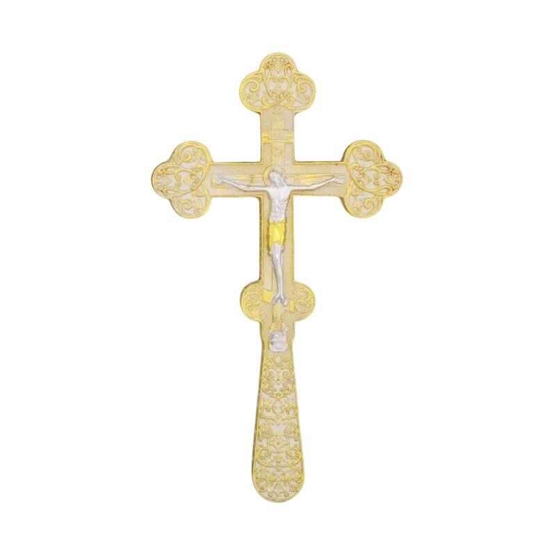 8 1/4" Russian Style Trilobe Orthodox Blessing Hand Cross Old Slavonic Church