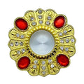Personal Reliquary Relic Case 1 6/8" Gold Plated with Shining Stones 4.2cm