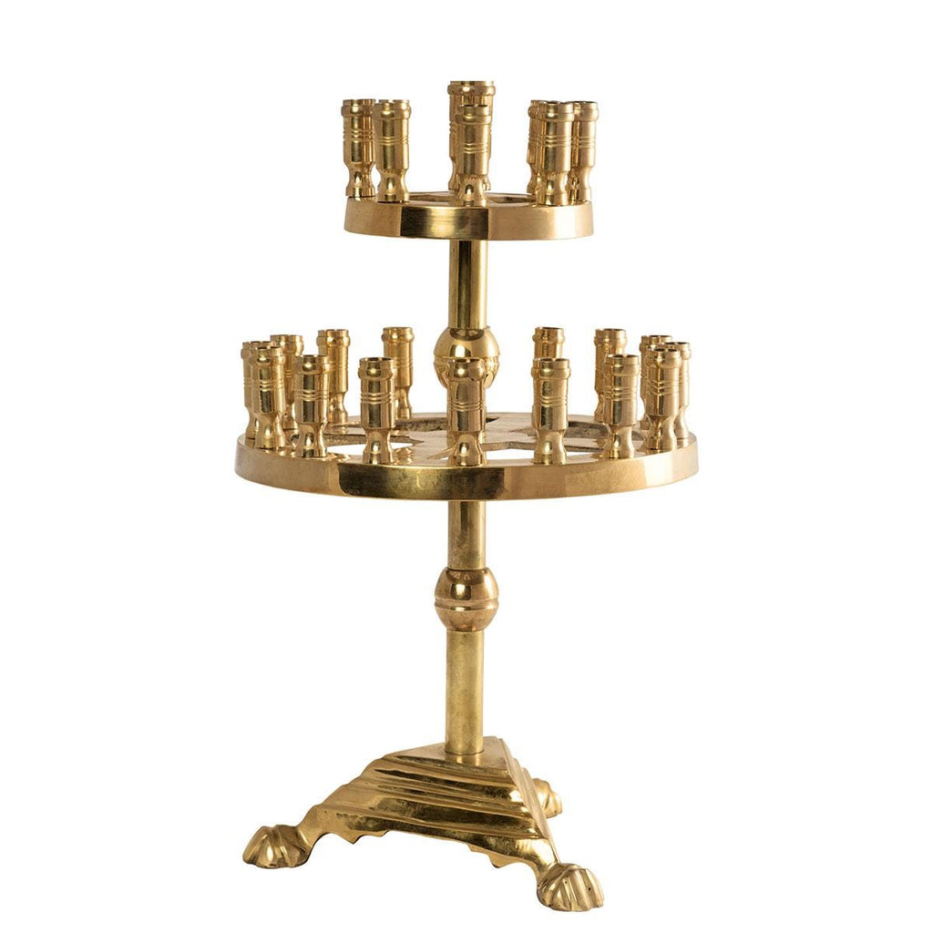 14" Traditional Greek Orthodox Brass Monastic 25 Candles Holders Candelabra 35cm