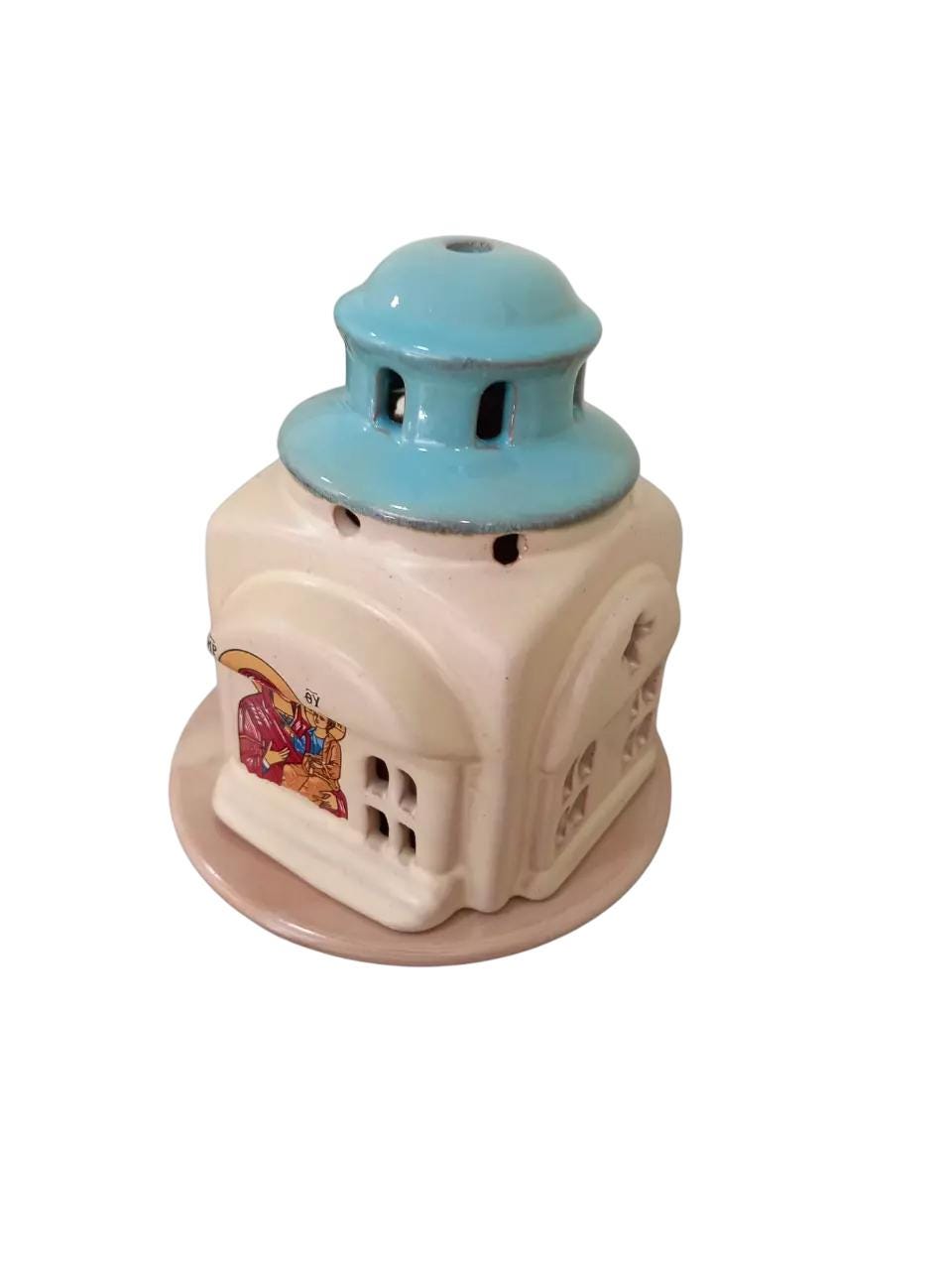 5" Greek Orthodox Byzantine Church Style Ceramic Standing Vigil Oil Lamp Lantern