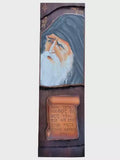 15 3/4" Natural Wood Handcarved Icon of Saint Paisios of Mount Athos with Quote 40cm