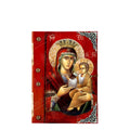 Book Inspired Greek Orthodox Theotokos Jesus Natural Wood Icon Stand Alone Wall Mount Handcarved Unque Artwork