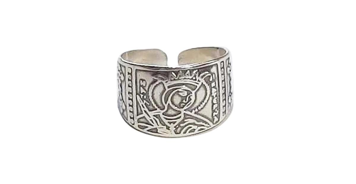 Greek Orthodox Sterling Silver 925 Saint Catherines Sinai Blessed Adjustable Size Ring