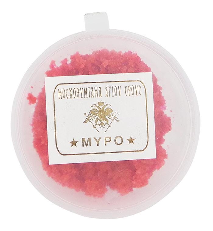 Very Aromatic Greek Orthodox Myrrh Red Resin Incense Natural GMO Free Olibanum in Mold Paste Container Aromatotherapy Suitable