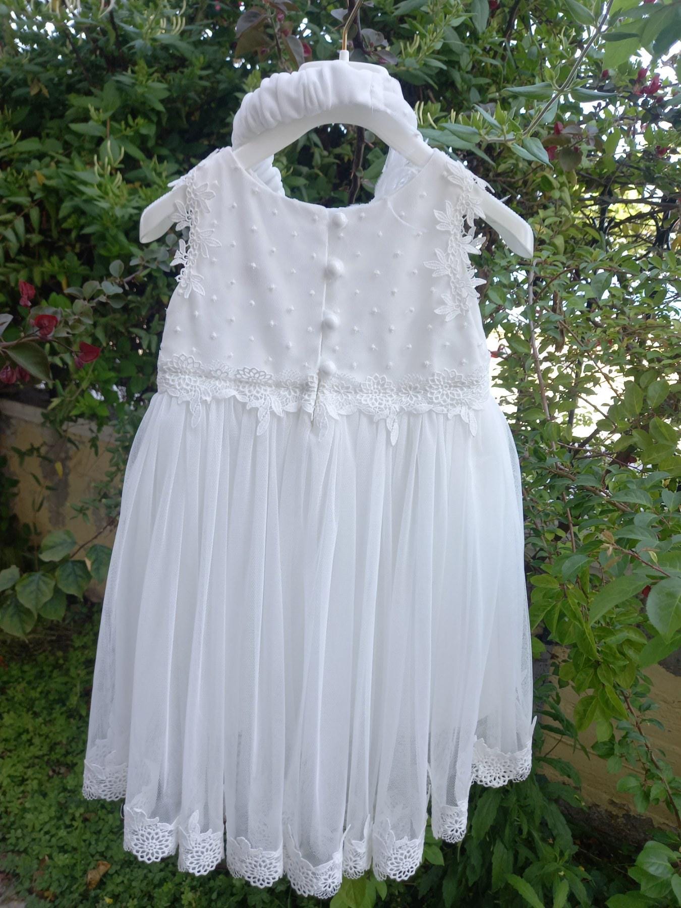Couture Outfit Girl Christening Ivory Dress Romantic Christening Gown Elegant Baptism Dress For Baby Girl Baptism Wedding Handmade in Greece