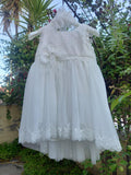 Couture Outfit Girl Christening Ivory Dress Romantic Christening Gown Elegant Baptism Dress For Baby Girl Baptism Wedding Handmade in Greece