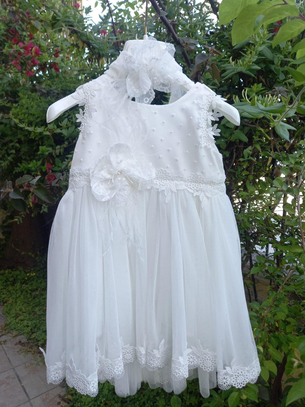 Couture Outfit Girl Christening Ivory Dress Romantic Christening Gown Elegant Baptism Dress For Baby Girl Baptism Wedding Handmade in Greece