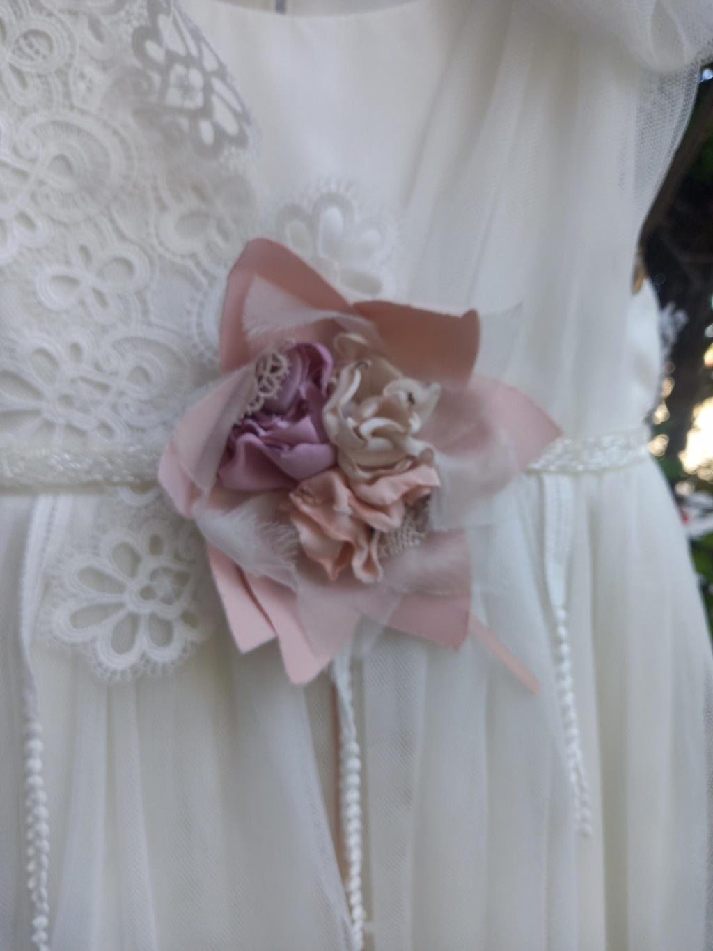 Couture Outfit Girl Christening Dress Romantic Christening Gown Elegant Baptism Dress For Baby Girl Baptism Wedding Handmade in Greece
