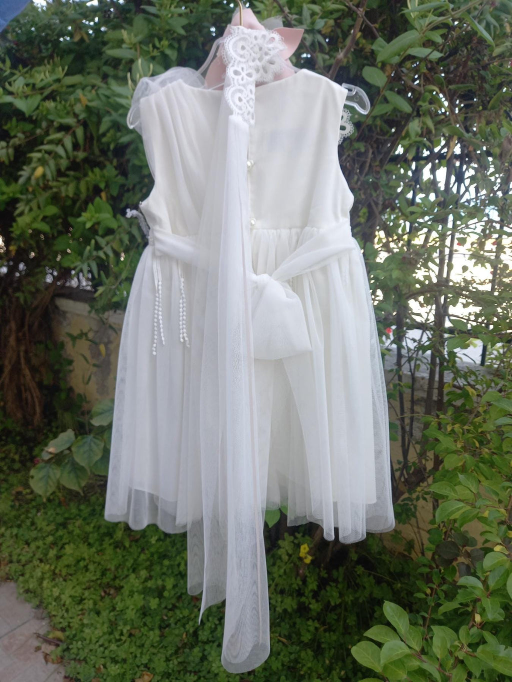 Couture Outfit Girl Christening Dress Romantic Christening Gown Elegant Baptism Dress For Baby Girl Baptism Wedding Handmade in Greece