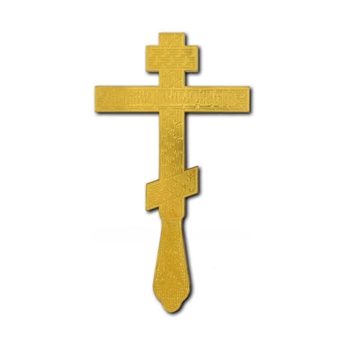 10" Russian Style Orthodox Blessing Hand Cross Old Slavonic Church Language Relic Case Crucifix 26cm