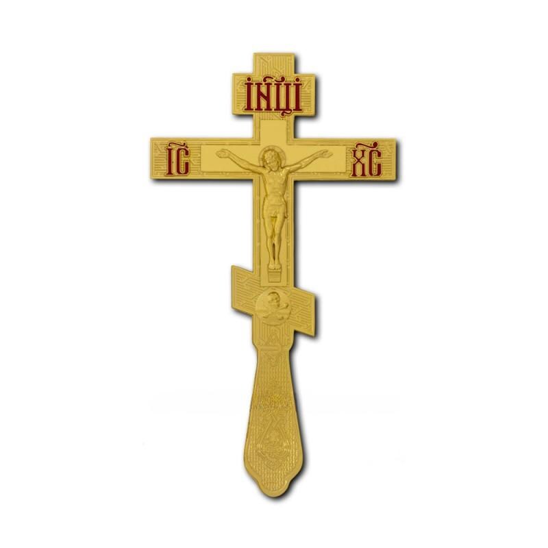 10" Russian Style Orthodox Blessing Hand Cross Old Slavonic Church Language Relic Case Crucifix 26cm