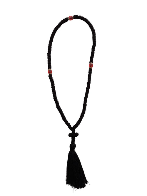 100 Knots Traditional  Greek Orthodox Handmade Prayer Rope Chotki Handmade Black Komboskini
