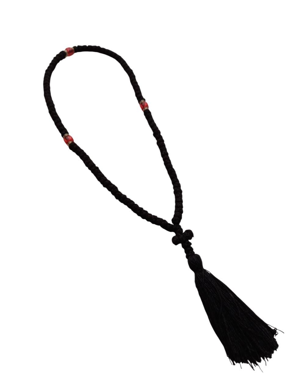 100 Knots Traditional  Greek Orthodox Handmade Prayer Rope Chotki Handmade Black Komboskini