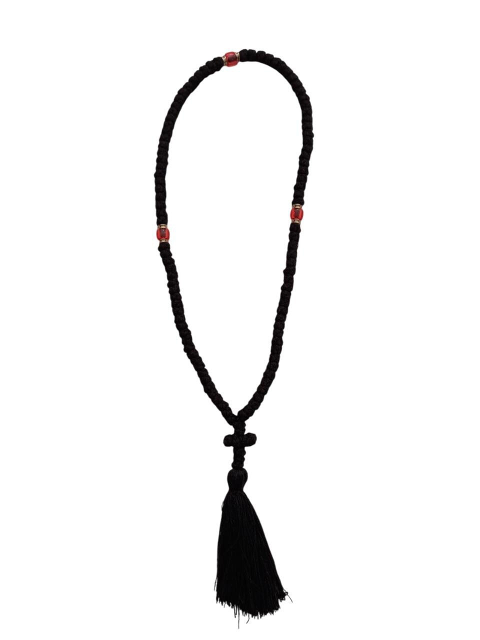 100 Knots Traditional  Greek Orthodox Handmade Prayer Rope Chotki Handmade Black Komboskini