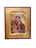 5" Virgin Mary Theotokos Holding Jesus Gold Leaning Traditional Orthodox Icon 12.5cm