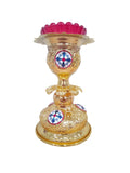 7 3/4" Greek Orthodox Byzantine Style Standing Vigil Oil Lamp Church Altar Proskomedia Church Candle 19.8cm