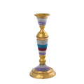 6 3/4" Brass Handmade Candleholder Small Colored Metallic Beads Embellishments 16.8cm