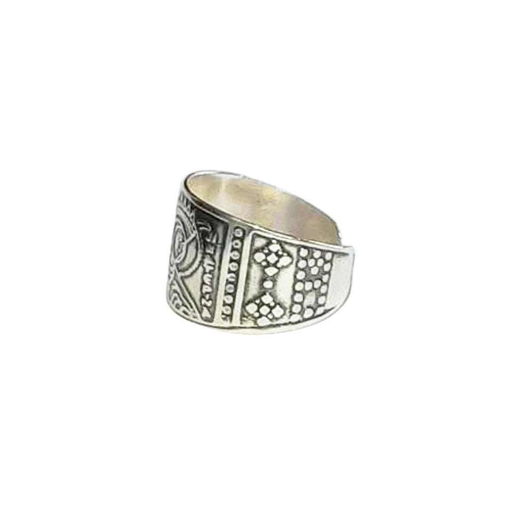Greek Orthodox Sterling Silver 925 Saint Catherines Sinai Blessed Adjustable Size Ring