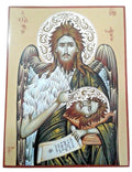 15 3/4" Saint John Baptist the Forerunner Good Detail Traditional Greek Orthodox Hagiography Handpainted Icon 40cm